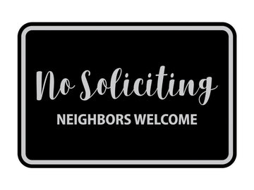 Signs ByLITA Classic Framed No Soliciting Neighbors Welcome Sign